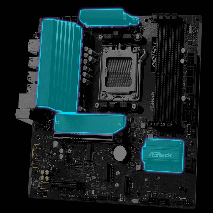 ASRock B850M Pro-A AM5 Micro ATX Motherboard - Newegg.com